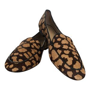 Talbots Ryan Leather Slip on Leopard Cheetah Print‎ Preppy Casual Loafers Sz 7